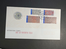 (1 Oø 5 A) Indigenous Australians, Long Standing Tradition Of Serving In Military (2021 $ 2.00 Coin) Art Of Papunya FDC - 2 Dollars