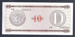 Cuba – Billete Para Turistas Banknote De 10 Pesos – Serie D - Cuba