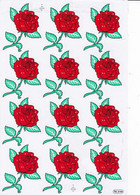 Blumen Rosen Aufkleber / Rose Flower Sticker A4 1 Bogen 27 X 18 Cm ST335 - Scrapbooking