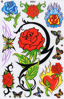 Blumen Rosen Aufkleber / Rose Flower Sticker A4 1 Bogen 27 X 18 Cm ST446 - Scrapbooking