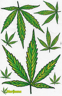 Cannabis Aufkleber / Weed Sticker A4 1 Bogen 27 X 18 Cm ST271 - Scrapbooking