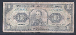 Ecuador – Billete Banknote De 100 Sucres – Año 1993 - Equateur