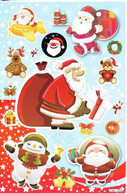 Weihnachten Weihnachtsmann Aufkleber / Santa Claus XMAS Sticker A4 1 Bogen 27 X 18 Cm ST086 - Scrapbooking