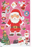 Weihnachten Weihnachtsmann Aufkleber / Santa Claus XMAS Sticker A4 1 Bogen 27 X 18 Cm ST087 - Scrapbooking