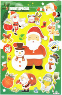 Weihnachten Weihnachtsmann Aufkleber / Santa Claus XMAS Sticker A4 1 Bogen 27 X 18 Cm ST089 - Scrapbooking