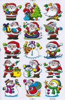 Weihnachten Weihnachtsmann Aufkleber / Santa Claus XMAS Sticker A4 1 Bogen 27 X 18 Cm ST207 - Scrapbooking