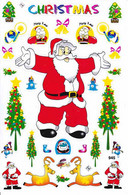 Weihnachten Weihnachtsmann Aufkleber / Santa Claus XMAS Sticker A4 1 Bogen 27 X 18 Cm ST302 - Scrapbooking