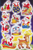 Weihnachten Weihnachtsmann Aufkleber / Santa Claus XMAS Sticker A4 1 Bogen 27 X 18 Cm ST332 - Scrapbooking