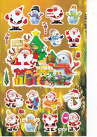 Weihnachten Weihnachtsmann Aufkleber / Santa Claus XMAS Sticker A4 1 Bogen 27 X 18 Cm ST376 - Scrapbooking