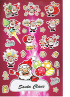 Weihnachten Weihnachtsmann Aufkleber / Santa Claus XMAS Sticker A4 1 Bogen 27 X 18 Cm ST397 - Scrapbooking