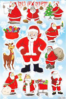 Weihnachten Weihnachtsmann Aufkleber / Santa Claus XMAS Sticker A4 1 Bogen 27 X 18 Cm ST461 - Scrapbooking