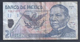 México – Billete Banknote De 20 Pesos – Año 2001 - Mexique