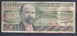 México – Billete Banknote De 500 Pesos – Año 1983 - Mexique