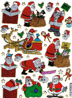 Weihnachten Nikolaus Aufkleber Metallic Look / Santa Claus XMAS Sticker 13x10 Cm ST354 - Scrapbooking