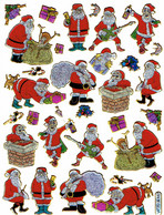 Weihnachten Nikolaus Aufkleber Metallic Look / Santa Claus XMAS Sticker 13x10 Cm ST524 - Scrapbooking