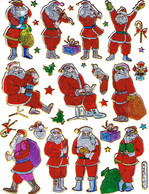 Weihnachten Nikolaus Aufkleber Metallic Look / Santa Claus XMAS Sticker 13x10 Cm ST543 - Scrapbooking