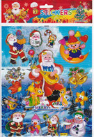 Weihnachten Schlitten Aufkleber / Santa Claus XMAS Sticker 1 Blatt 25 X 20 Cm ST449 - Scrapbooking