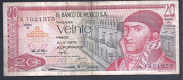 México – Billete Banknote De 20 Pesos – Año 1972 - Mexique