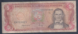 República Dominicana – Billete Banknote De 5 Pesos Oro – Año 1988 - Dominicaine