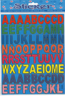 ABC Buchstaben Bunt Aufkleber / Letters Sticker 1 Blatt 25 X 20 Cm ST035 - Scrapbooking