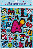 ABC Buchstaben Bunt Aufkleber / Letters Sticker 1 Blatt 25 X 20 Cm ST498 - Scrapbooking