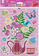 Blumen Kanne Tasse Aufkleber / Flower Cups Sticker 1 Blatt 25 X 20 Cm ST3578 - Scrapbooking