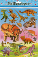 Dinosaurier Dino T-Rex Tiere Aufkleber / Dinosaur Raptor Animal Sticker 1 Blatt 25 X 20 Cm ST018 - Scrapbooking