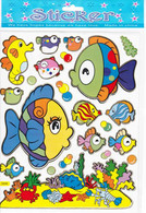 Fische Seepferdchen Tiere Aufkleber / Fish Animal Sticker 1 Blatt 25 X 20 Cm ST508 - Scrapbooking