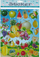 Früchte Obst Aufkleber / Fruits Sticker 1 Blatt 25 X 20 Cm ST313 - Scrapbooking