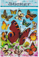 Schmetterlinge Insekten Tiere Aufkleber / Butterfly Animal Sticker 1 Blatt 25 X 20 Cm ST451 - Scrapbooking