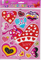Bunte Herzen Liebe Aufkleber / Colorful Heart Love Sticker 1 Blatt 25 X 20 Cm ST285 - Scrapbooking