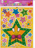 Bunte Sterne Stern Aufkleber / Colorful Star Stars Sticker 1 Blatt 25 X 20 Cm ST233 - Scrapbooking