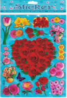 Blumen Rosen Aufkleber / Roses Flowers Sticker 1 Blatt 25 X 20 Cm ST090 - Scrapbooking