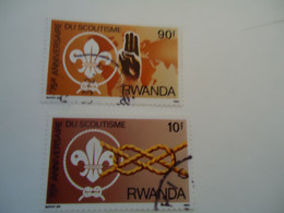 RWANDA USED STAMPS 2  SCOUTING - Gebraucht