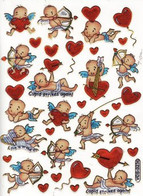 Amor Herz Herzen Liebe Bunt Aufkleber Metallic Look /  Heart Love Colorful Sticker 13x10 Cm ST046 - Scrapbooking