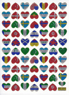 Flaggen Herz Herzen Liebe Bunt Aufkleber Metallic Look /  Flag Heart Love Colorful Sticker 13x10 Cm ST339 - Scrapbooking