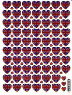 Flaggen Herz Herzen Liebe Bunt Aufkleber Metallic Look /  UK Flag Heart Love Colorful Sticker 13x10 Cm ST360 - Scrapbooking