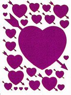 Herz Herzen Liebe Aufkleber Metallic Look /  Heart Love Pink Sticker 13x10 Cm ST193 - Scrapbooking