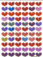 Herz Herzen Liebe Bunt Aufkleber Metallic Look /  Heart Love Colorful Sticker 13x10 Cm ST059 - Scrapbooking