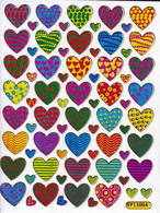 Herz Herzen Liebe Bunt Aufkleber Metallic Look /  Heart Love Colorful Sticker 13x10 Cm ST106 - Scrapbooking