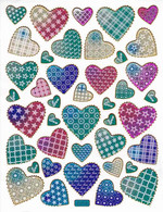 Herz Herzen Liebe Bunt Aufkleber Metallic Look /  Heart Love Colorful Sticker 13x10 Cm ST109 - Scrapbooking