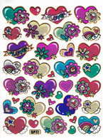 Herz Herzen Liebe Bunt Aufkleber Metallic Look /  Heart Love Colorful Sticker 13x10 Cm ST113 - Scrapbooking