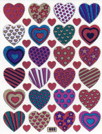 Herz Herzen Liebe Bunt Aufkleber Metallic Look /  Heart Love Colorful Sticker 13x10 Cm ST289 - Scrapbooking