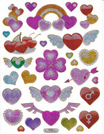 Herz Herzen Liebe Bunt Aufkleber Metallic Look /  Heart Love Colorful Sticker 13x10 Cm ST296 - Scrapbooking