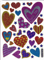 Herz Herzen Liebe Bunt Aufkleber Metallic Look /  Heart Love Colorful Sticker 13x10 Cm ST315 - Scrapbooking