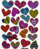 Herz Herzen Liebe Bunt Aufkleber Metallic Look /  Heart Love Colorful Sticker 13x10 Cm ST316 - Scrapbooking