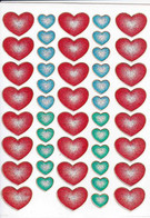 Herz Herzen Liebe Bunt Aufkleber Metallic Look /  Heart Love Colorful Sticker 13x10 Cm ST347 - Scrapbooking