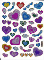 Herz Herzen Liebe Bunt Aufkleber Metallic Look /  Heart Love Colorful Sticker 13x10 Cm ST383 - Scrapbooking