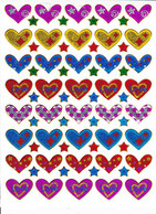 Herz Herzen Liebe Bunt Aufkleber Metallic Look /  Heart Love Colorful Sticker 13x10 Cm ST389 - Scrapbooking