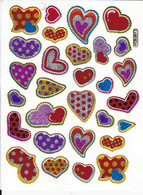 Herz Herzen Liebe Bunt Aufkleber Metallic Look /  Heart Love Colorful Sticker 13x10 Cm ST420 - Scrapbooking